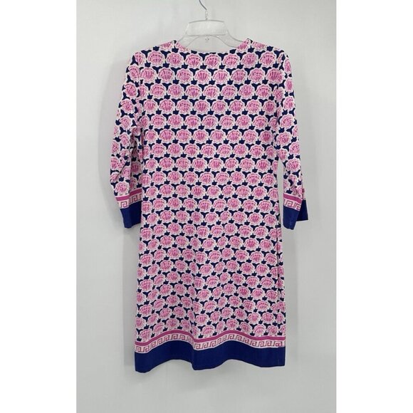 BARBARA ERICKSON dress shift sheath seashells beach resort cruise colorful M - Picture 5 of 7